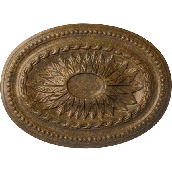 Ekena Millwork Saverne Ceiling Medallion, Hand-Painted Rubbed Bronze, 18 1/2"W x 13 1/2"H x 1 7/8"P CM18SARZS - main